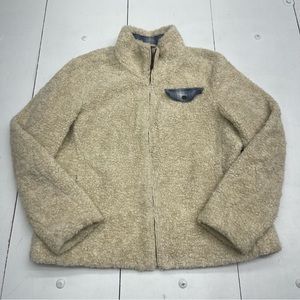 Pendleton Cream Fleece Sherpa Zip Up Jacket Women’s Size XL.